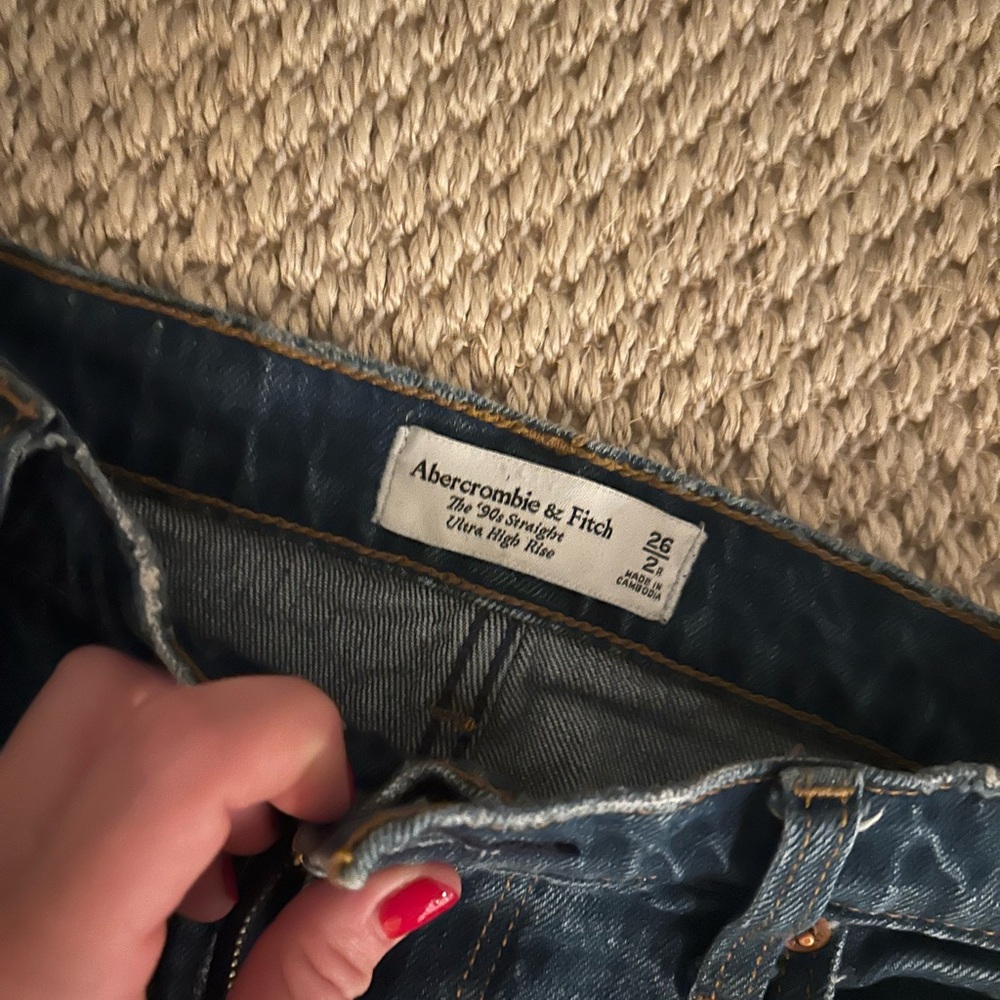 Abercrombie & Fitch Dark Blue Straight Leg Jeans - Picture 4 of 4